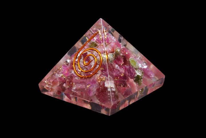 Orgonite and Pink Tourmaline Pyramid