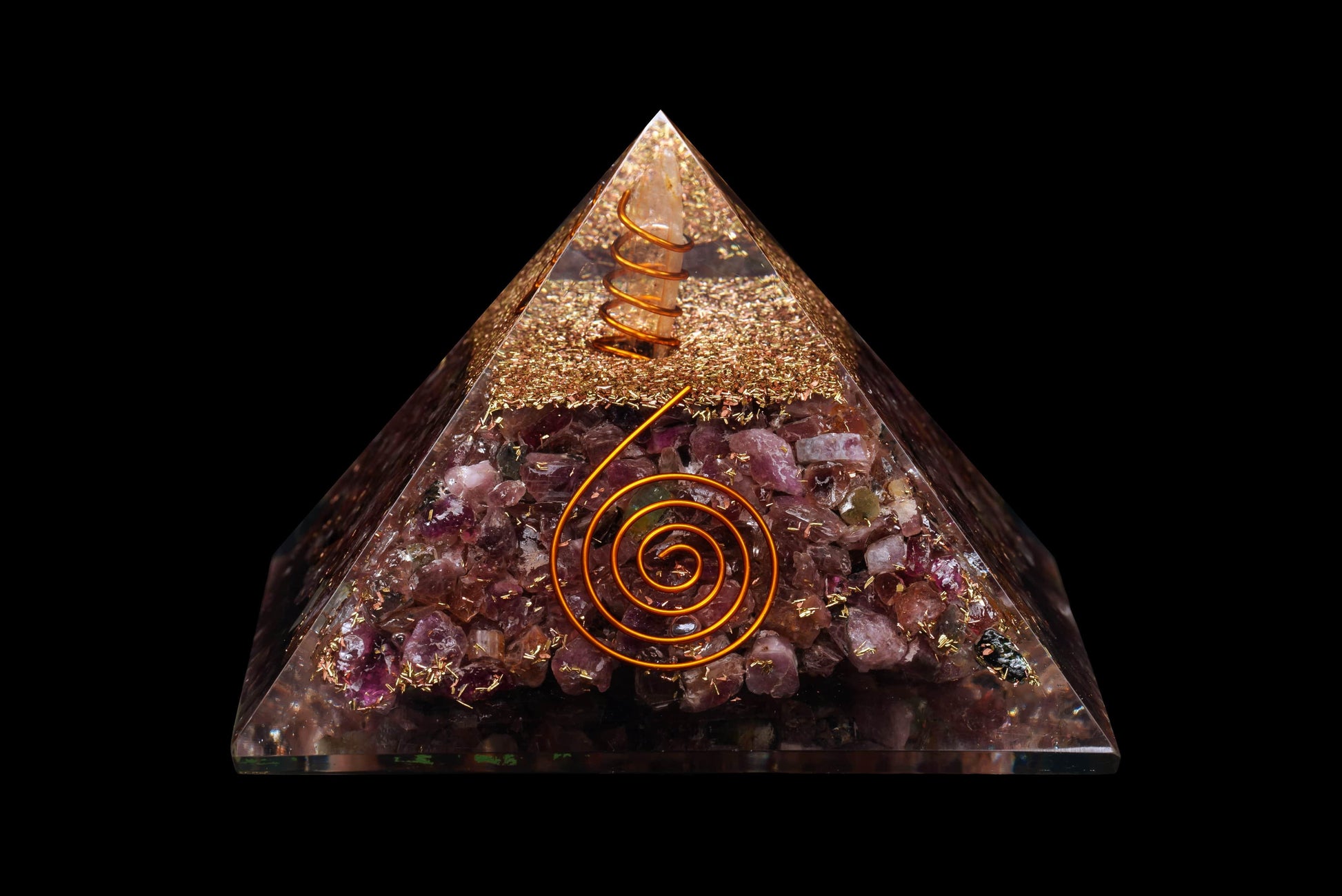 Orgonite and Pink Tourmaline Pyramid