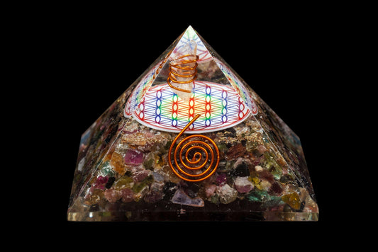 Orgonite and Tourmaline Pyramid 2-3.25"