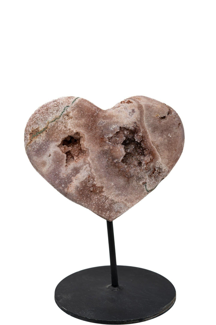 Pink Amethyst Heart on Metal Pin | Harmony Crystal Heart