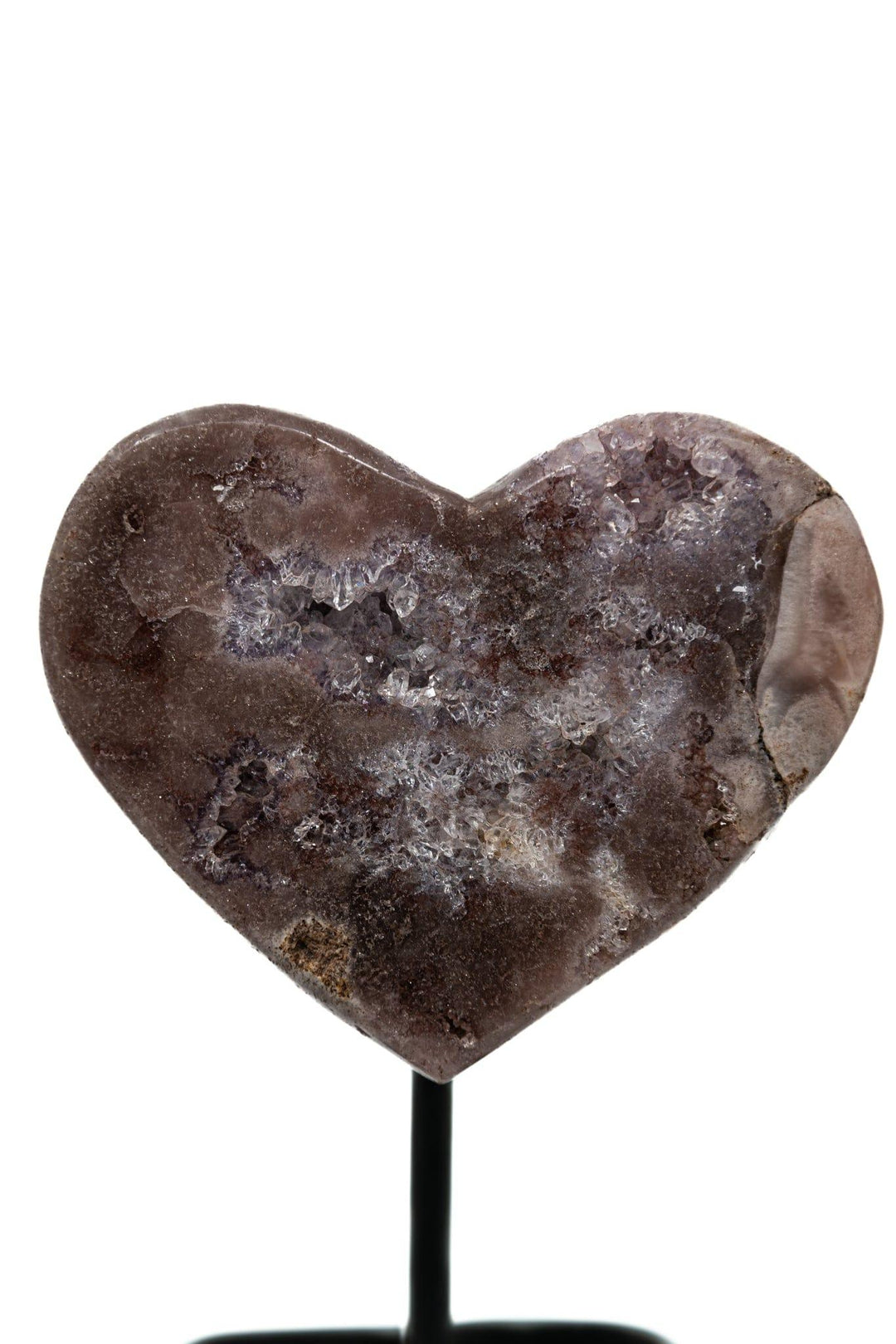 Pink Amethyst Heart on Metal Pin | Harmony Crystal Heart