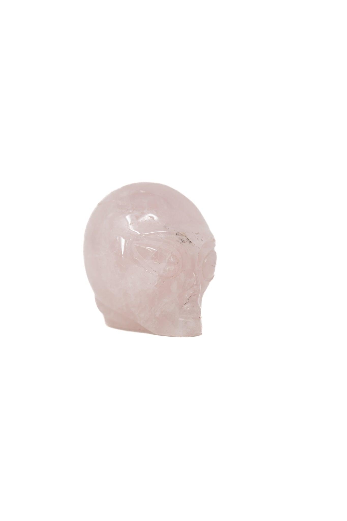 Rose Quartz Alien Head Had Carved