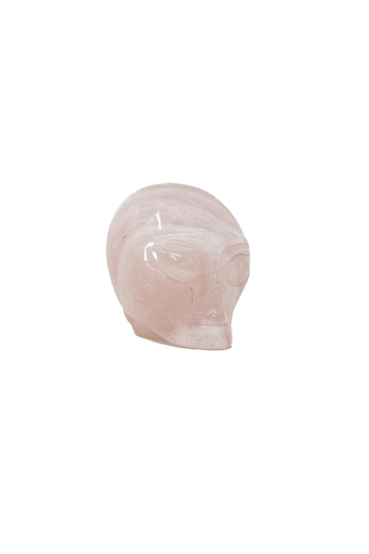 Rose Quartz Alien Head Carving | The Harmony Store Carving