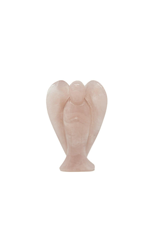 3-3.5" Rose Quartz Angel Hand Carved Crystals