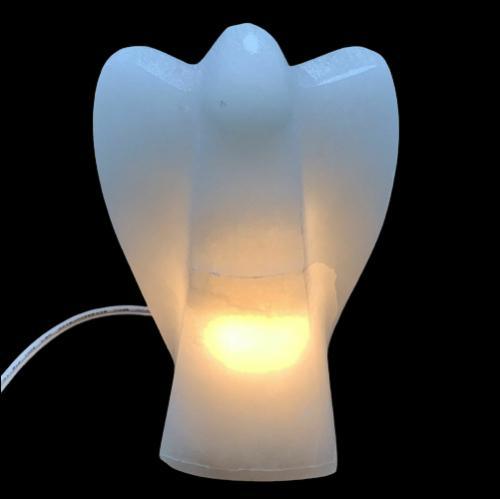 Selenite Angel Lamp | Crown Chakra Decor Home Decor