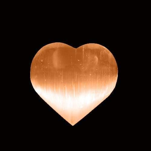 Peach Selenite Heart | The Harmony Store Crystal Heart