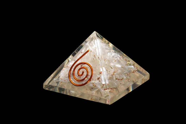 Selenite Orgonite Pyramid | Resin Crystal Art Pyramid