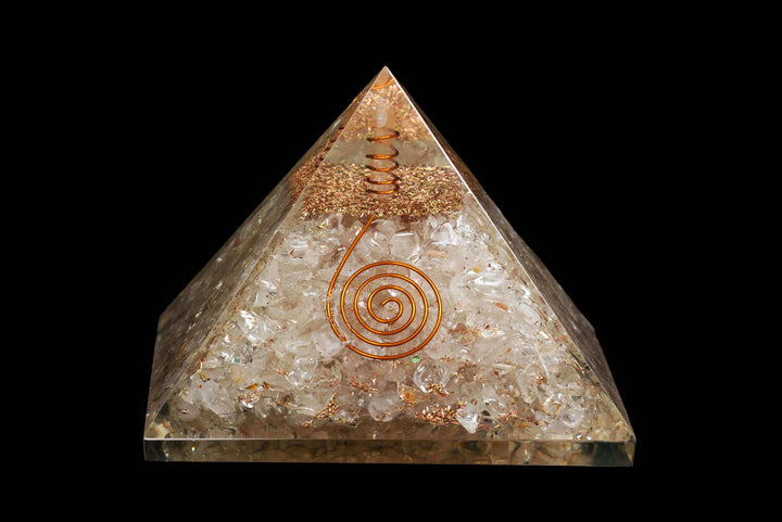 Selenite Orgonite Pyramid | Resin Crystal Art Pyramid