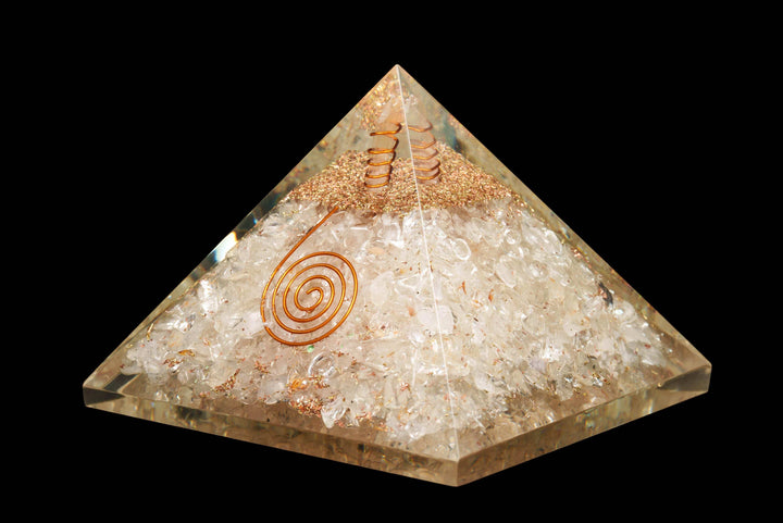 Selenite Orgonite Pyramid | Resin Crystal Art Pyramid