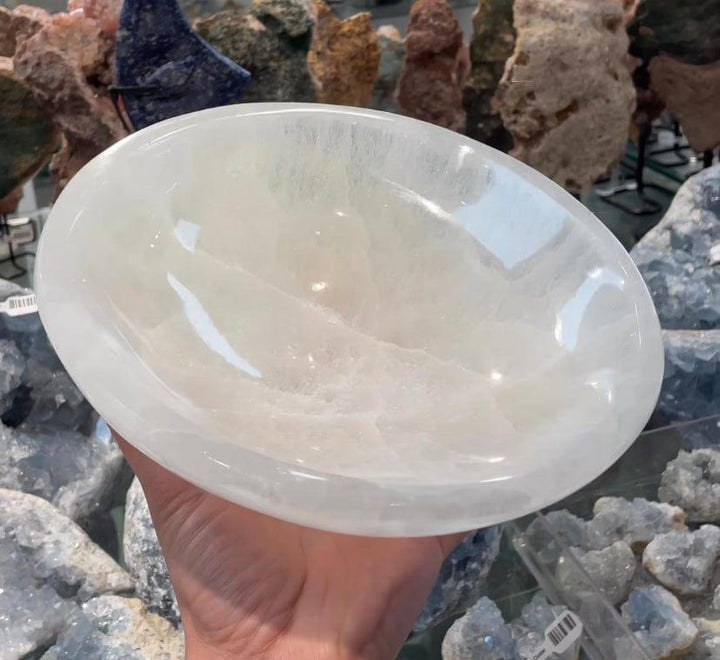 Selenite Cleansing Bowl | Crystal Charging Dish Crystal Slab