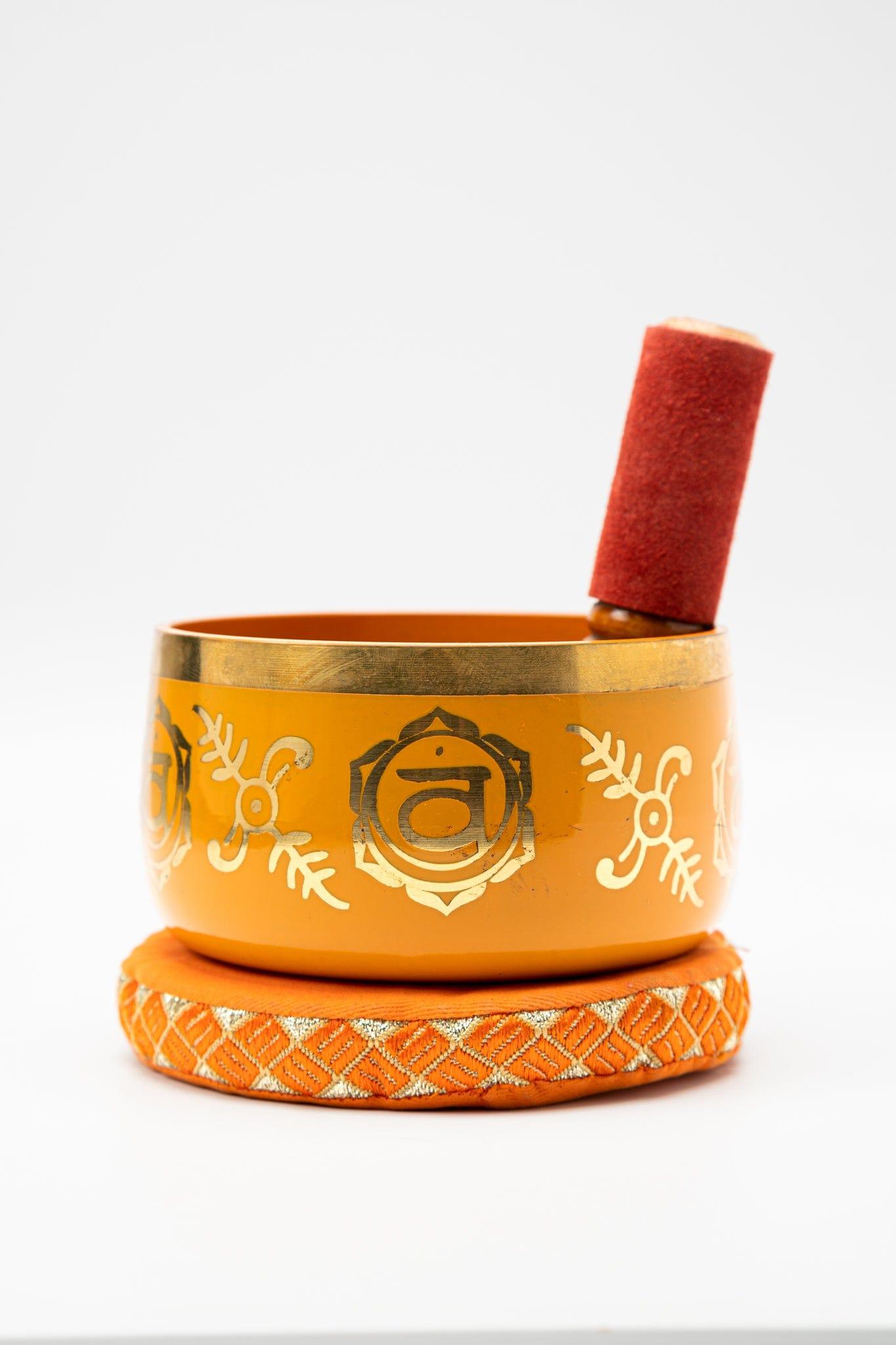 5" Crown Chakra Signing Bowl Orange idiophone