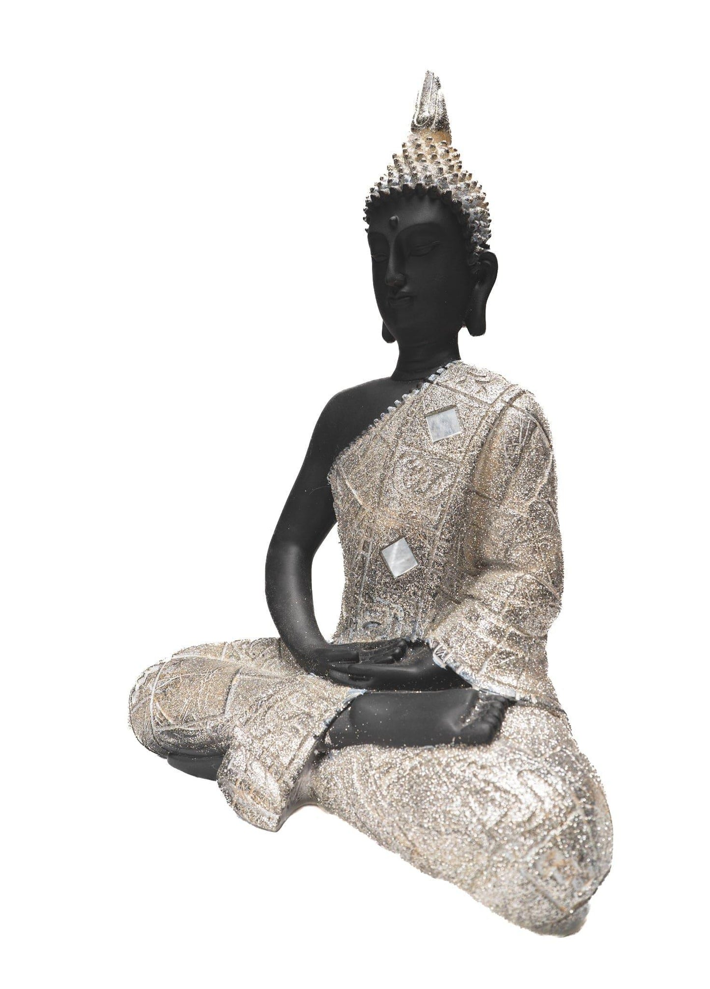 Silver Meditation Buddha Statue