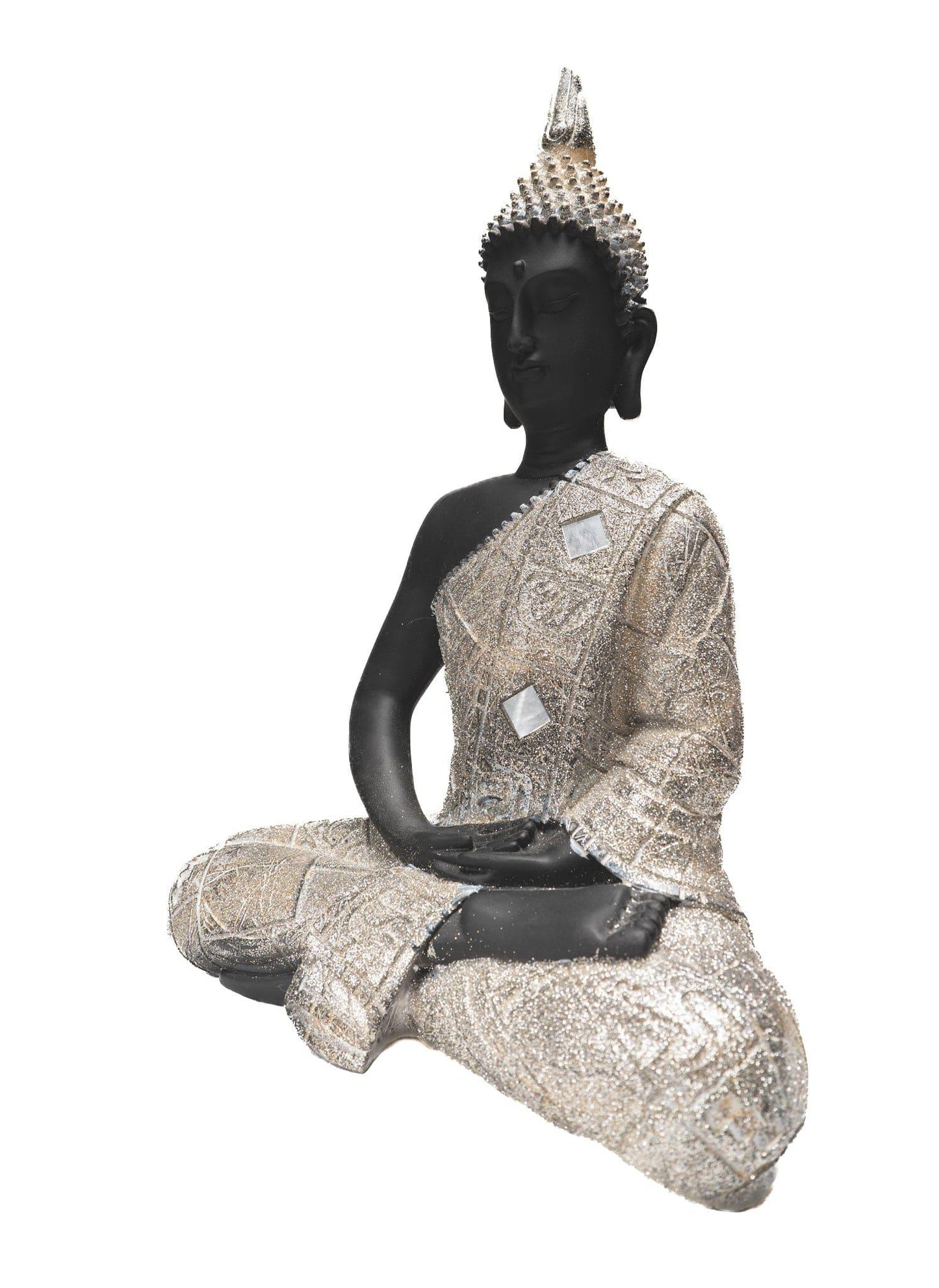 Silver Meditation Buddha Statue
