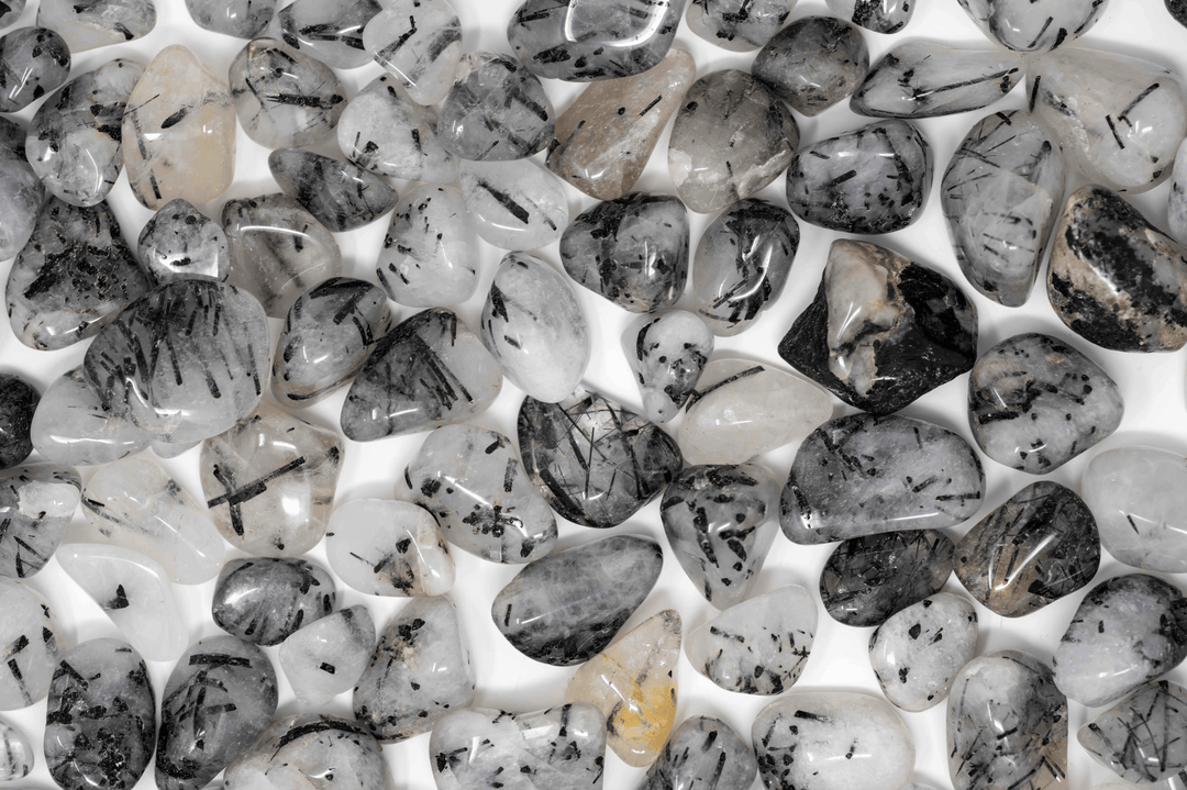 Tourmalinated Quartz Tumbled Stone | Harmony Tumbled Stone