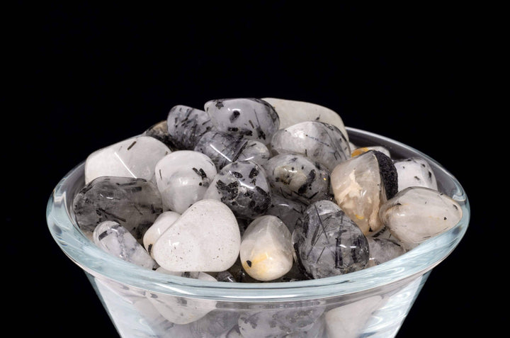 Tourmalinated Quartz Tumbled Stone | Harmony Tumbled Stone